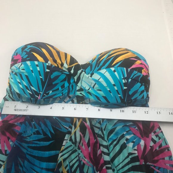 Kona Sol Women's Size Small 4-6 Strapless Twist Bandeau Flyaway Tankini Top New - Picture 9 of 13